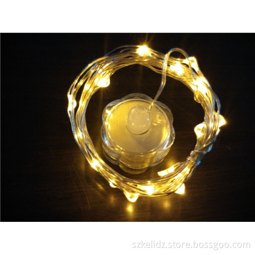 2017 Festival Mini Indoor Waterproof Button Battery Operated Silver Wire String Fairy Starry Light For Bottle Decoration